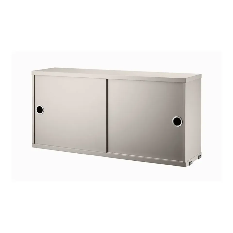 Vitrines & Présentoirs<String Armoire à portes coulissantes , Beige, 78x20 cm
