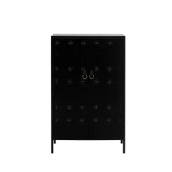 Vitrines & Présentoirs<Maze Armoire Francis, noir, cuir noir