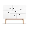 Vitrines & Présentoirs<Zweed Armoire Peep C1, blanc, retro, structure en chêne