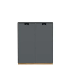 Vitrines & Présentoirs<Asplund Armoire Snö E, Storm grey, base en chêne, portes opaques, dj.30 cm