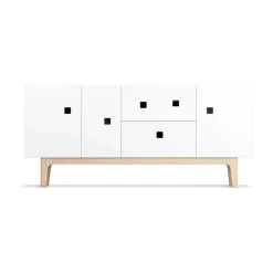 Meubles Tv & Media|Commodes & Buffets<Zweed Banc multimédia Peep M2, blanc, chêne pigmenté blanc