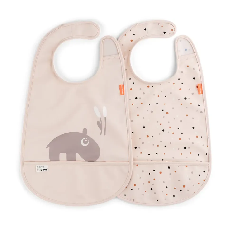 Accessoires Pour Chambre D'Enfants|Accessoires Pour Chambre D'Enfants<Done by deer Bavoir Ozzo avec velcro, lot de 3, Poudre