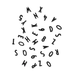 Tableaux Mémo<Design Letters Boîte de lettres , Lettres noires