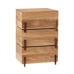 Boites & Bocaux<Kristina Dam Studio Boîte de rangement Stack, oak, 3 pièces, pieds en noyer sombre huilé