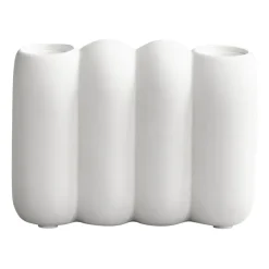 Bougeoirs<101 Copenhagen Bougeoir blanc Tube Bone, 11x14,5 cm