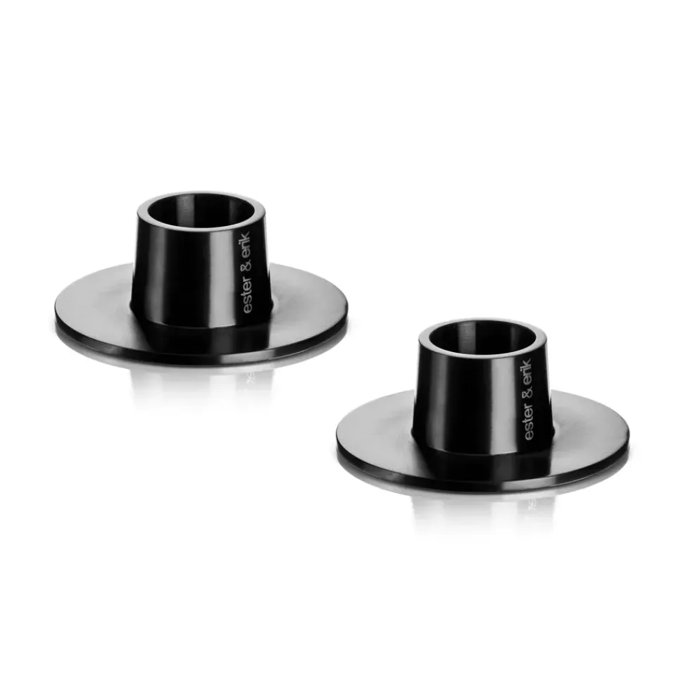 Bougeoirs<Ester & erik Bougeoir mat Lot de 2, Noir