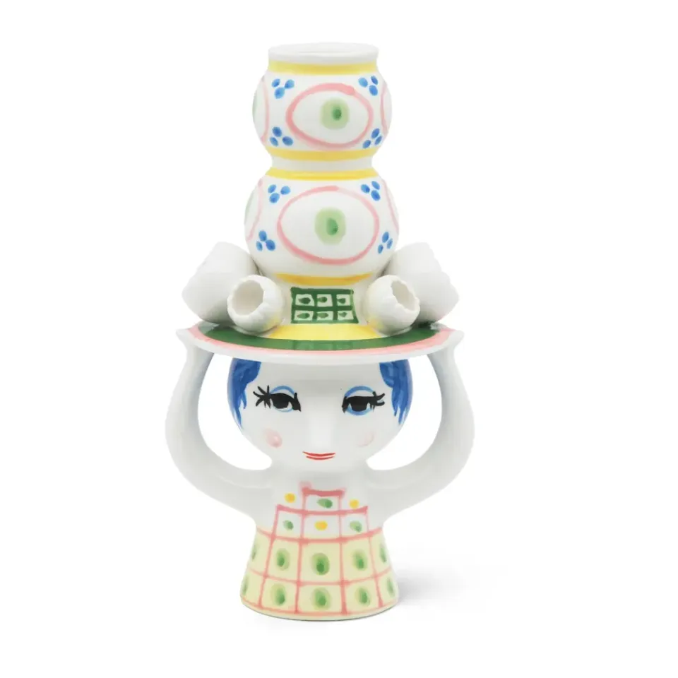 Bougeoirs<Bjørn Wiinblad Bougeoir Lady with hat H16 cm, Rose