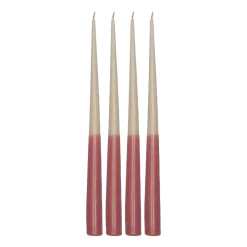 Bougies<Scandi Essentials Bougie antique Affinity bicolore 32 cm, lot de 4, Beige-rouge