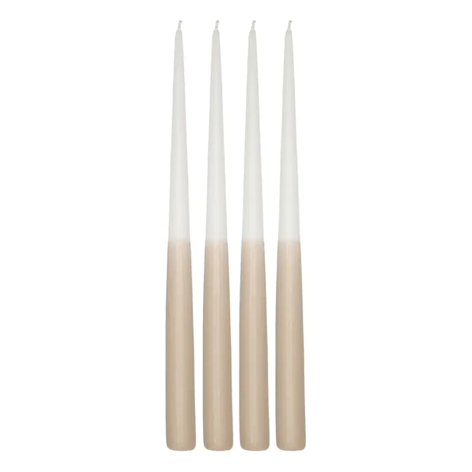 Bougies<Scandi Essentials Bougie antique Affinity bicolore 32 cm, lot de 4, Blanc-sable