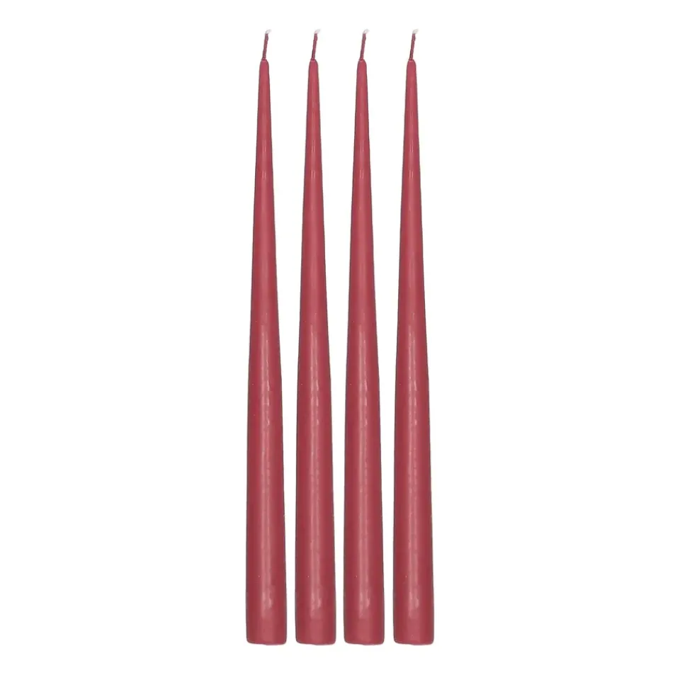 Bougies<Scandi Essentials Bougie antique Atmosphere 32 cm, lot de 4, Rouge foncé