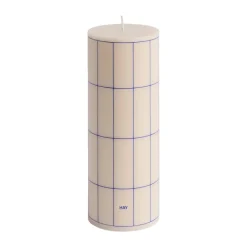 Bougies<HAY Bougie bloc Column Candle medium 20 cm, Off white-blue grid check