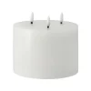 Bougies Led<Scandi Essentials Bougie bloc LED 3 mèches 13 cm Bright Melt, Blanc