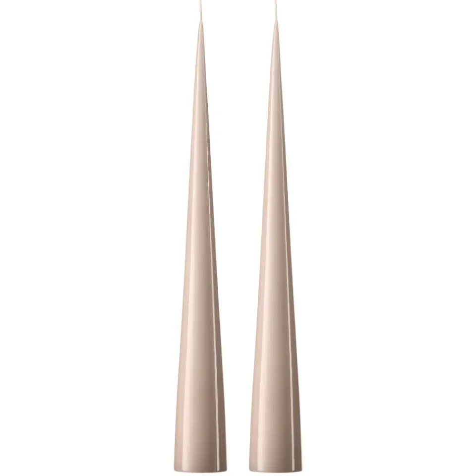 Bougies<Ester & erik Bougie cônique 37 cm Lot de 2 lacquées, Linen grey 22-0