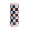 Bougies<HAY Bougie Column Candle large 25 cm, Pink-bordeaux-dark blue check