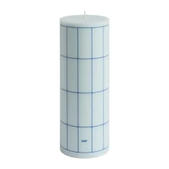 Bougies<HAY Bougie Column Candle large 25 cm, Light blue-blue grid check