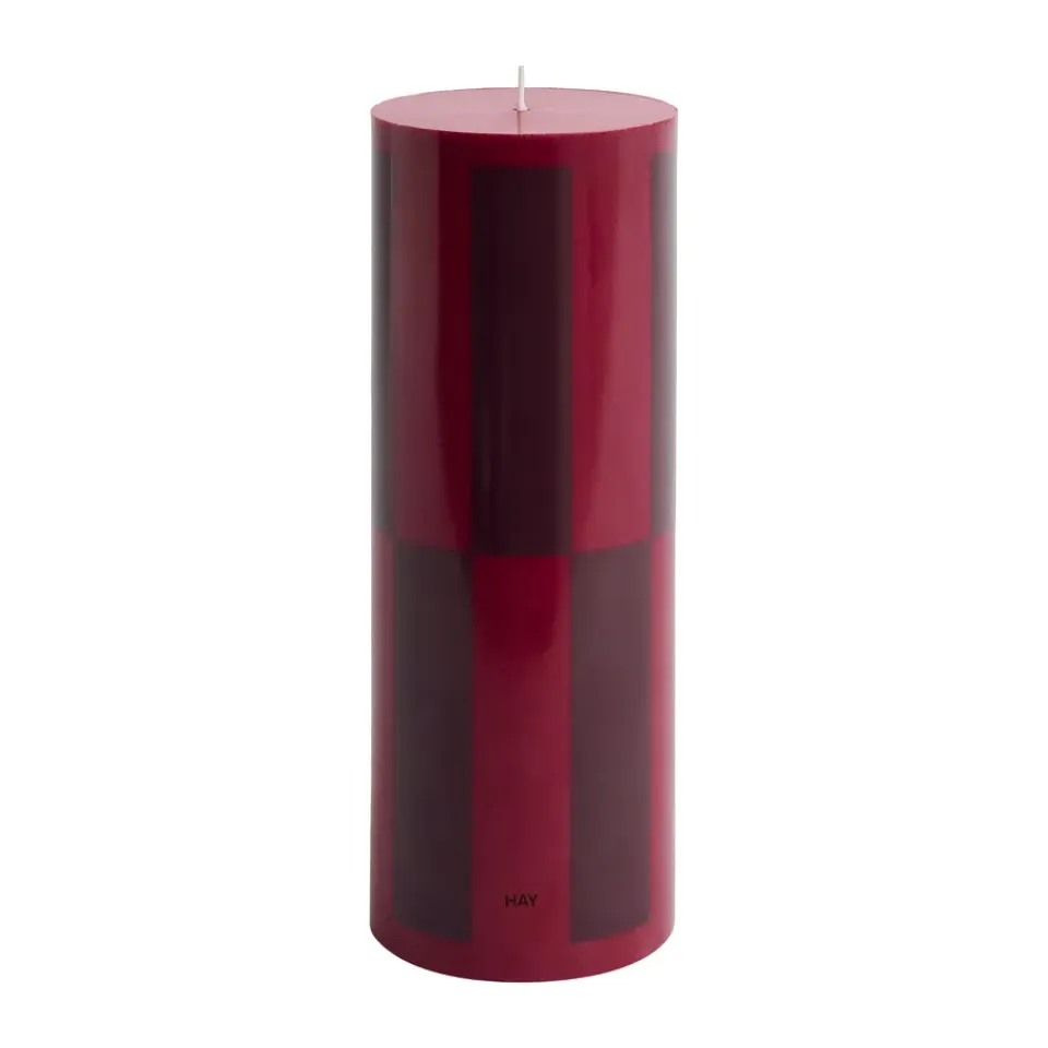 Bougies<HAY Bougie Column Candle large 25 cm, Wine-bordeaux large check