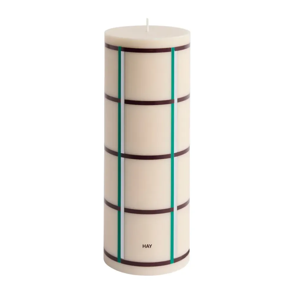 Bougies<HAY Bougie Column Candle large 25 cm, Off white-green bordeaux-silver