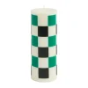 Bougies<HAY Bougie Column Candle medium 20 cm, Off white-green-black check