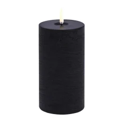 Bougies Led<Uyuni Lighting Bougie LED en bloc Uyuni Melted, Noir rustique, Ø7,8x15 cm