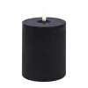 Bougies Led<Uyuni Lighting Bougie LED en bloc Uyuni Melted, Noir rustique, Ø7,8x10 cm