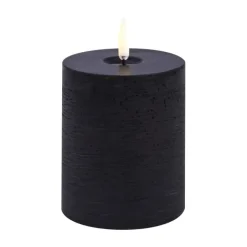 Bougies Led<Uyuni Lighting Bougie LED en bloc Uyuni Melted, Noir rustique, Ø7,8x10 cm