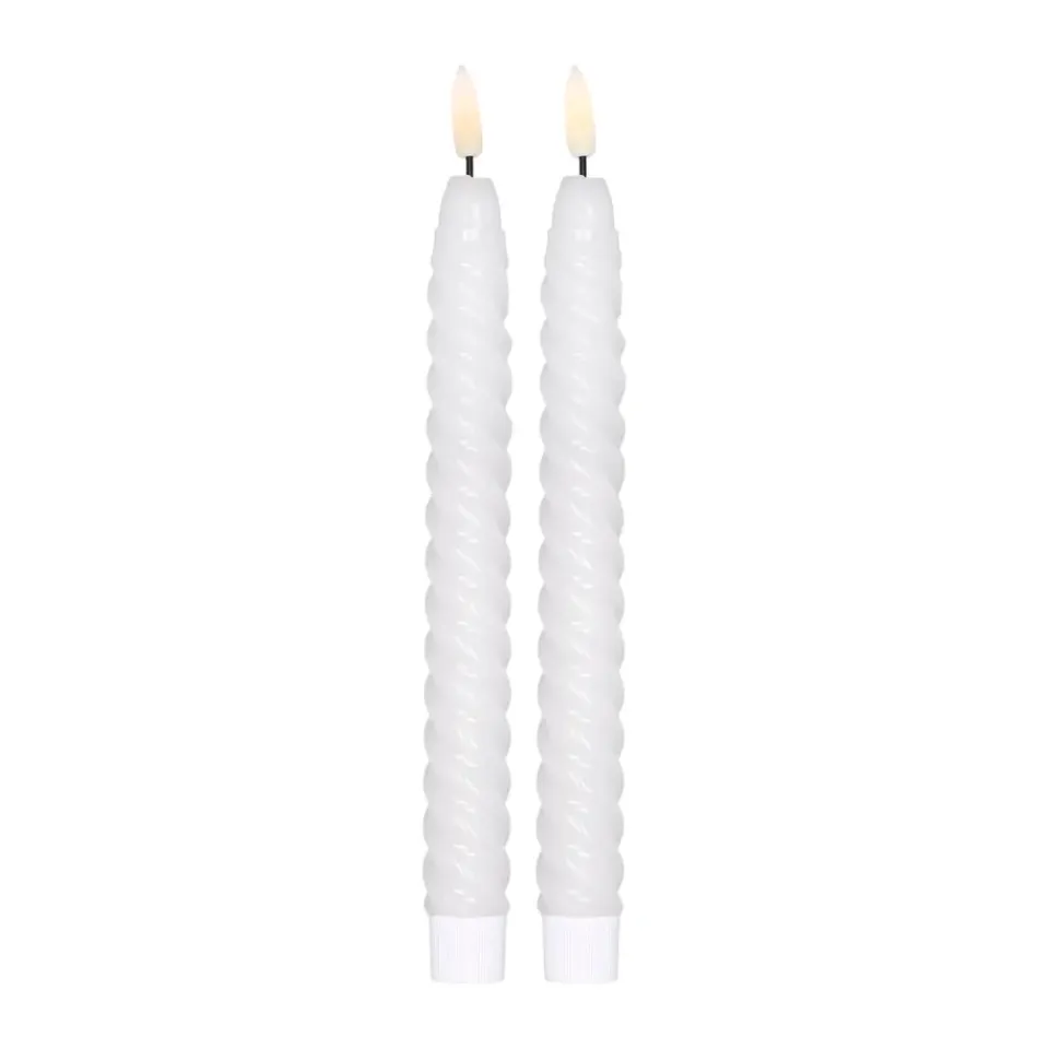 Bougies Led<Scandi Essentials Bougie LED Twisted 25 cm Lot de 2, Blanc
