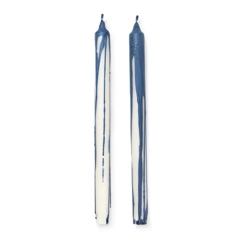 Bougies<Ferm Living Bougie stéarine Dryp Lot de 2, Deep Blue