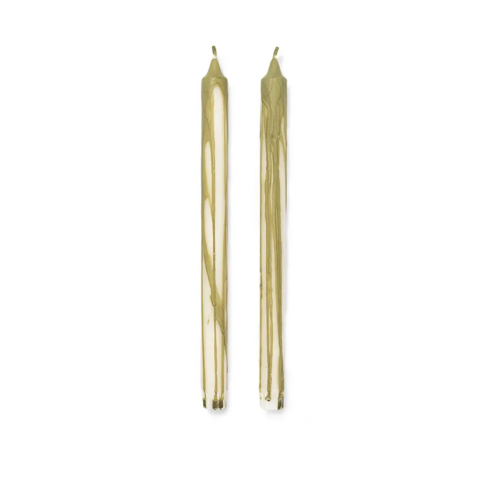 Bougies<Ferm Living Bougie stéarine Dryp Lot de 2, Olive