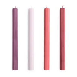 Bougies<HAY Bougies Hexagon Candle, lot de 4, Reds-bordeaux