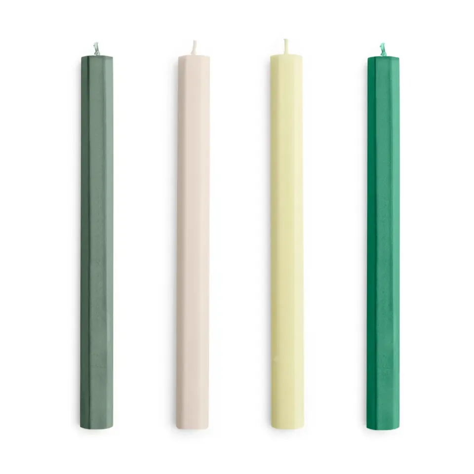 Bougies<HAY Bougies Hexagon Candle, lot de 4, Greens-whites
