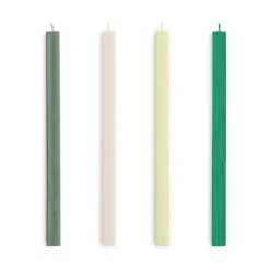 Bougies<HAY Bougies Square Candle, lot de 4, Greens-whites