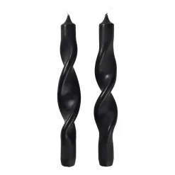 Bougies<Broste Copenhagen Bougies torsadées Twist twisted candles 23 cm Lot de 2, Simply black