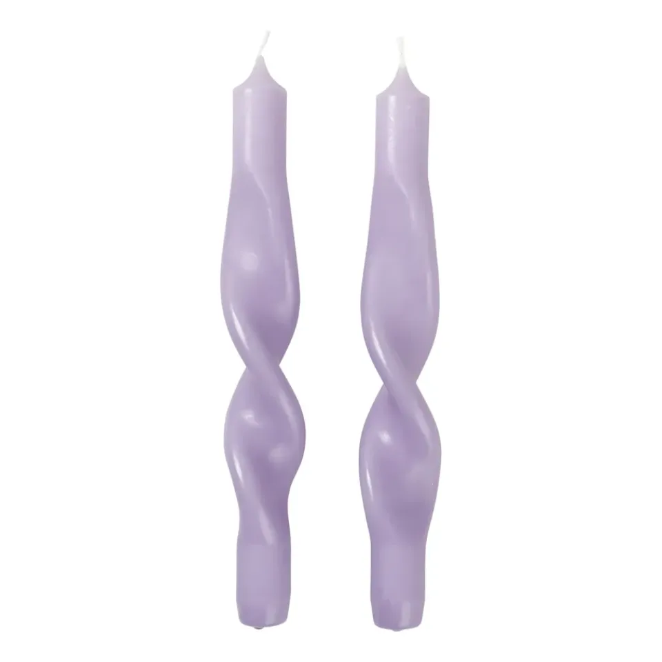Bougies<Broste Copenhagen Bougies torsadées Twist twisted candles 23 cm Lot de 2, Orchid light purple