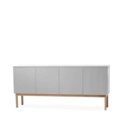 Commodes & Buffets<A2 Buffet Beam, gris clair, structure en chêne huilé blanc