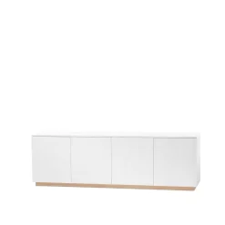 Meubles Tv & Media|Commodes & Buffets<A2 Buffet Beam, laqué blanc, socle en chêne huilé blanc