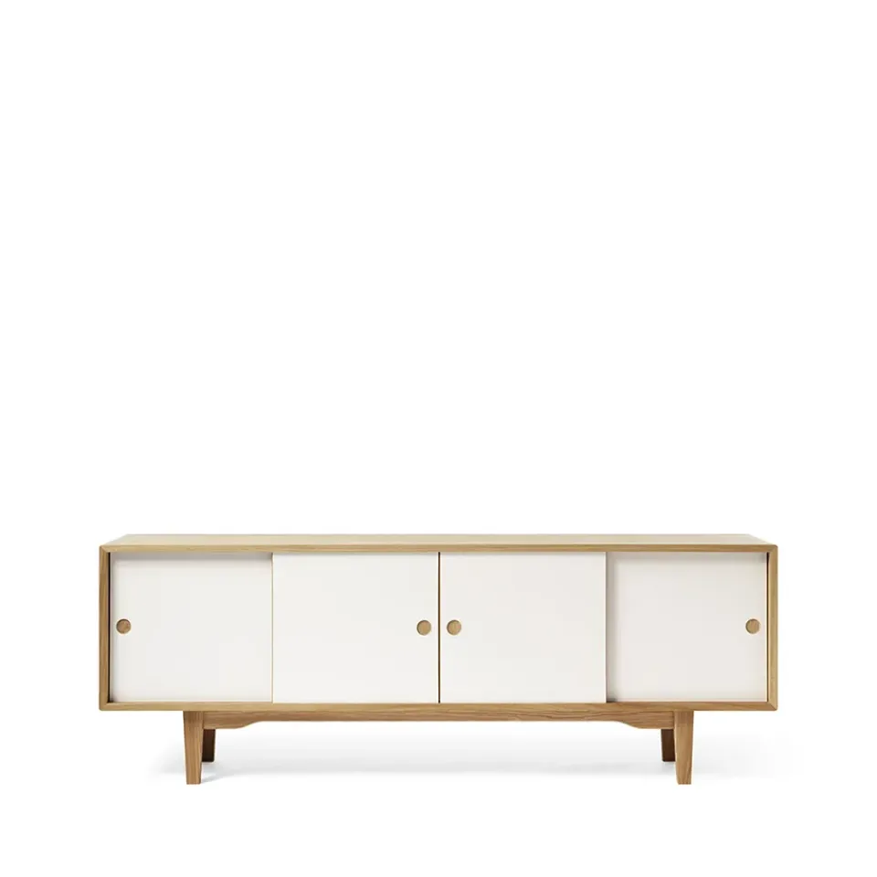 Meubles Tv & Media|Commodes & Buffets<Zweed Buffet Moodi 180, blanc/chêne, structure en chêne