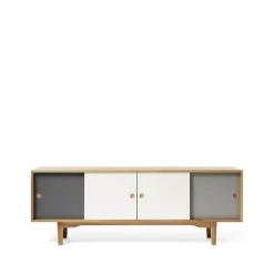 Meubles Tv & Media|Commodes & Buffets<Zweed Buffet Moodi 180, gris/blanc, structure en chêne