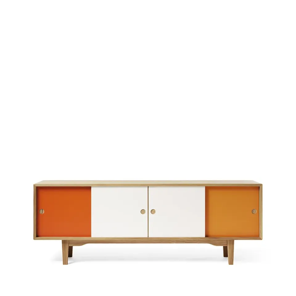 Meubles Tv & Media|Commodes & Buffets<Zweed Buffet Moodi 180, orange/blanc, structure en chêne