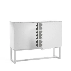 Commodes & Buffets<A2 Buffet Story, blanc, dessus en marbre blanc, structure blanche