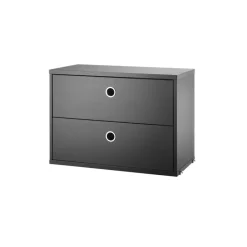 Commodes & Caissons De Rangement<String Caisson à tiroirs , frêne lasuré noir, 58x30 cm