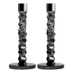 Bougeoirs<Orrefors Chandelier Carat lot de 2 anthracite, 24,2 cm