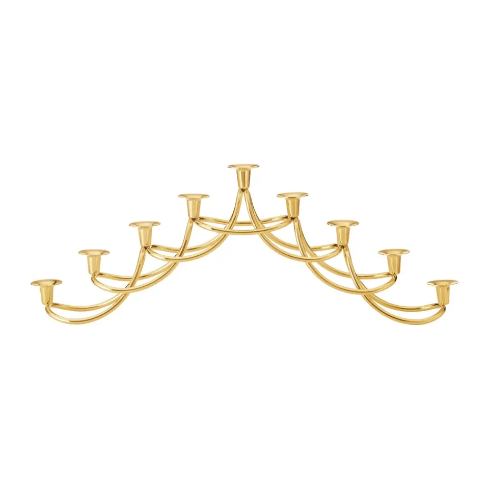Bougeoirs<Georg Jensen Chandelier menorah Harmony, Acier inoxydable doré