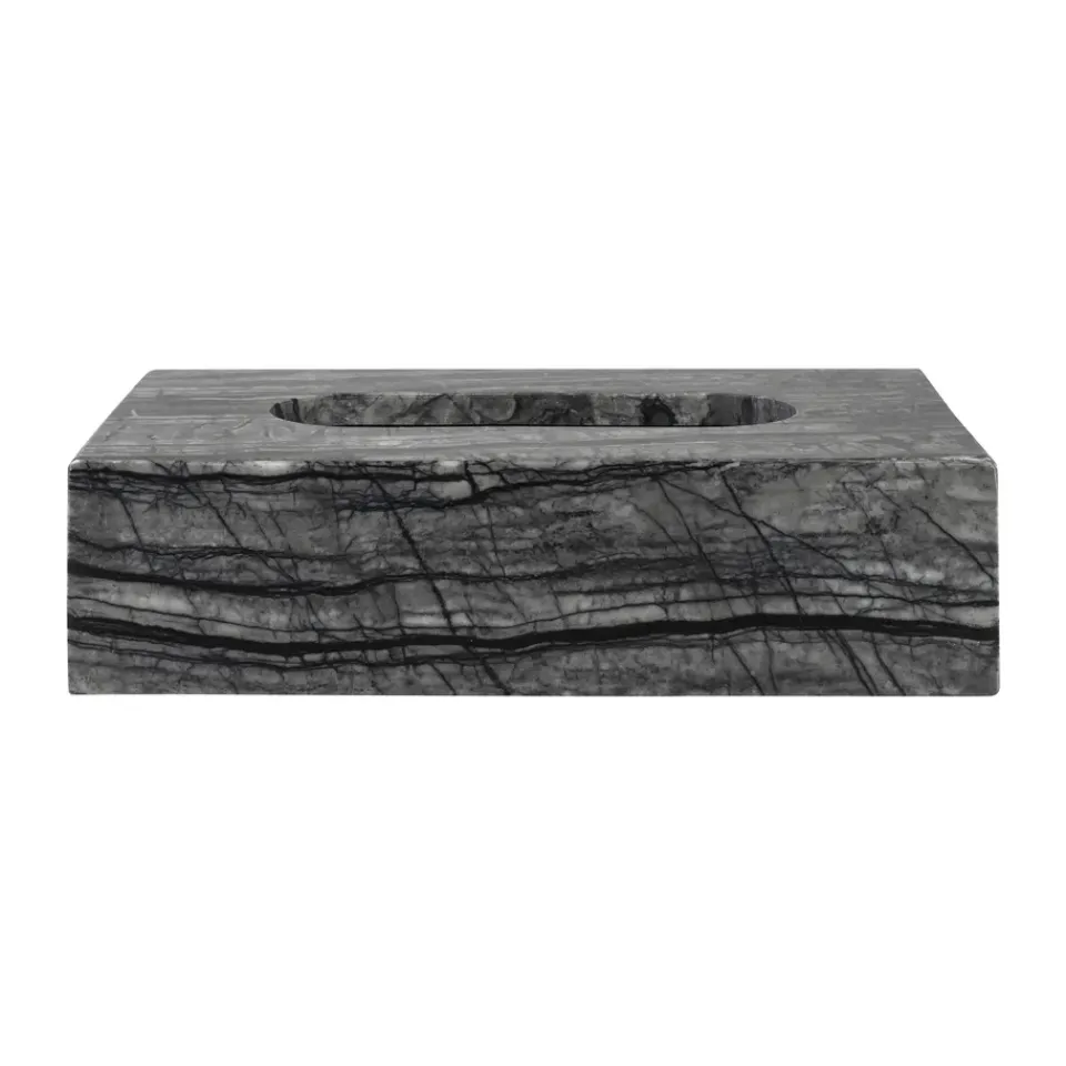 Paniers De Rangement<Mette Ditmer Coffret à mouchoirs Marble 14x25,5 cm, Noir-gris