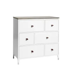 Commodes & Caissons De Rangement<Mavis Commode Abisko, Blanc, dessus béton, 6 tiroirs