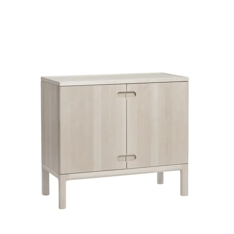 Vitrines & Présentoirs<Stolab Commode Prio basse, bouleau huilé blanc, porte en bois