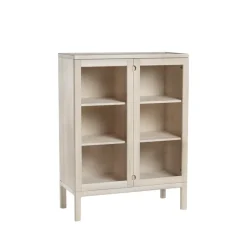 Vitrines & Présentoirs<Stolab Commode Prio haute, bouleau huilé blanc, porte en verre