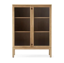 Vitrines & Présentoirs<Stolab Commode Prio haute, chêne huilé naturel, porte en verre