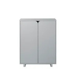 Vitrines & Présentoirs<1898 Commode Vidja, laqué gris, bas, portes pleines