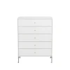 Commodes & Caissons De Rangement<Mavis Commode Volt 5 tiroirs laquée blanche, Détails en acier inoxydable