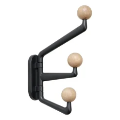 Crochets & Portemanteaux Muraux<&Tradition Crochet Capture SC74 small 3 bras, Graphite-Oak